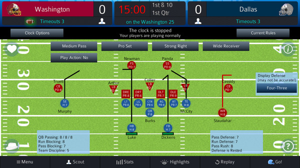 Screenshot z Pro Strategy Football 2021