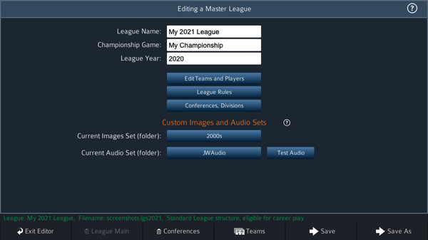 Screenshot z Pro Strategy Football 2021