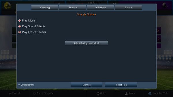 Screenshot z Pro Strategy Football 2021