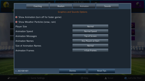 Screenshot z Pro Strategy Football 2021