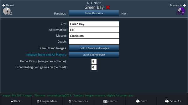 Screenshot z Pro Strategy Football 2021