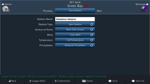 Screenshot z Pro Strategy Football 2021