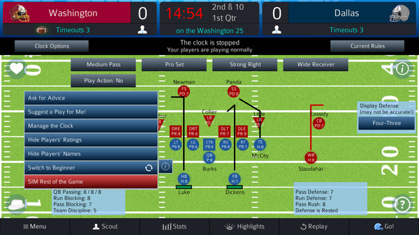 Screenshot z Pro Strategy Football 2021