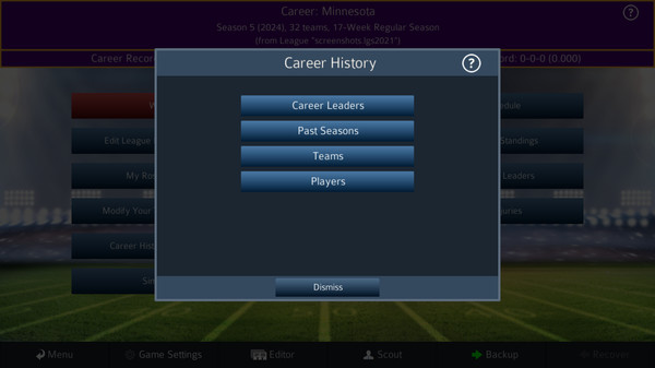 Screenshot z Pro Strategy Football 2021