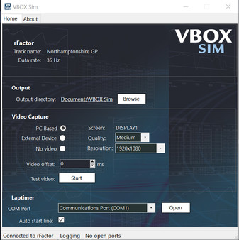 VBOX Sim Screenshot