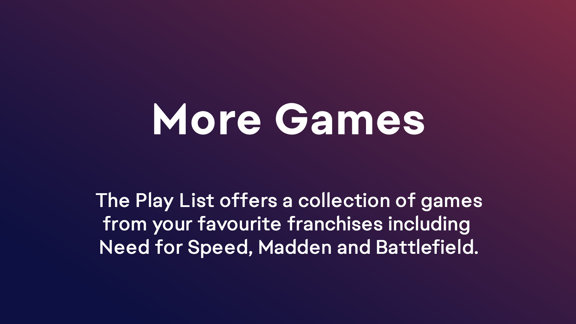 Screenshot of EA Play