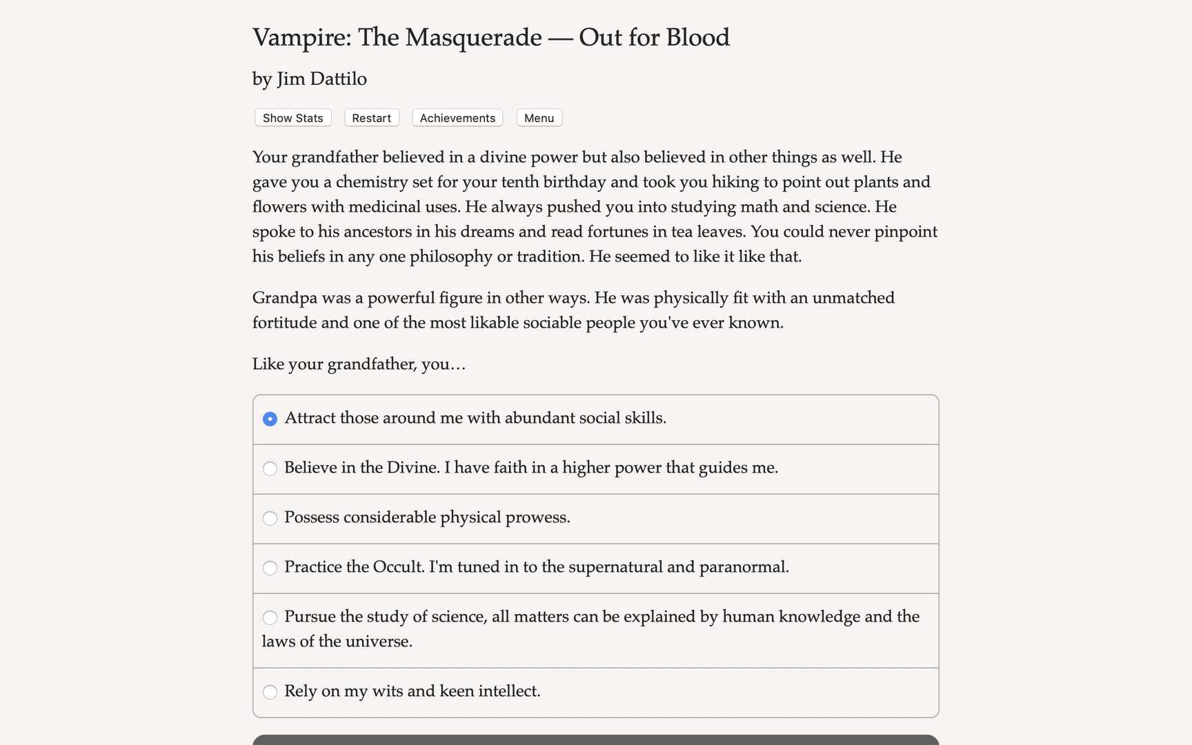 Vampire: The Masquerade — Out for Blood screenshot #1