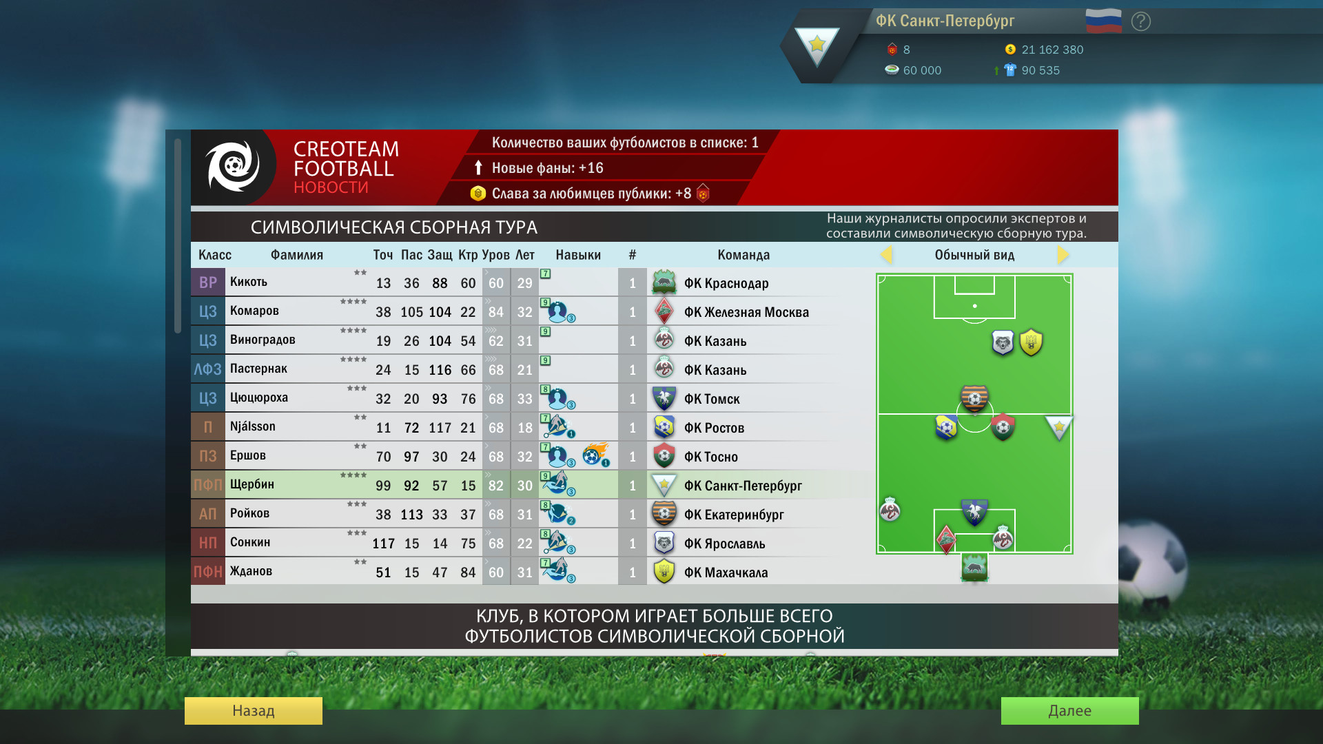 Скриншот Football, Tactics & Glory: Football Stars — кадр 4