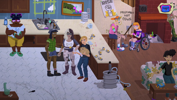 Screenshot of Queer Quest: All in a Gay's Work gameplay showing in-action mechanics