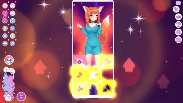 Screenshot of Mosaique Neko Waifus 2 gameplay showing in-action mechanics