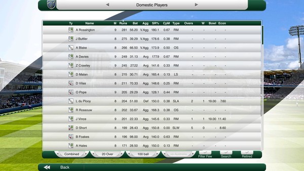 Screenshot z Cricket Captain 2020