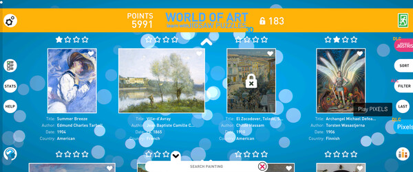 Screenshot z World of Art - learn with Jigsaw Puzzles