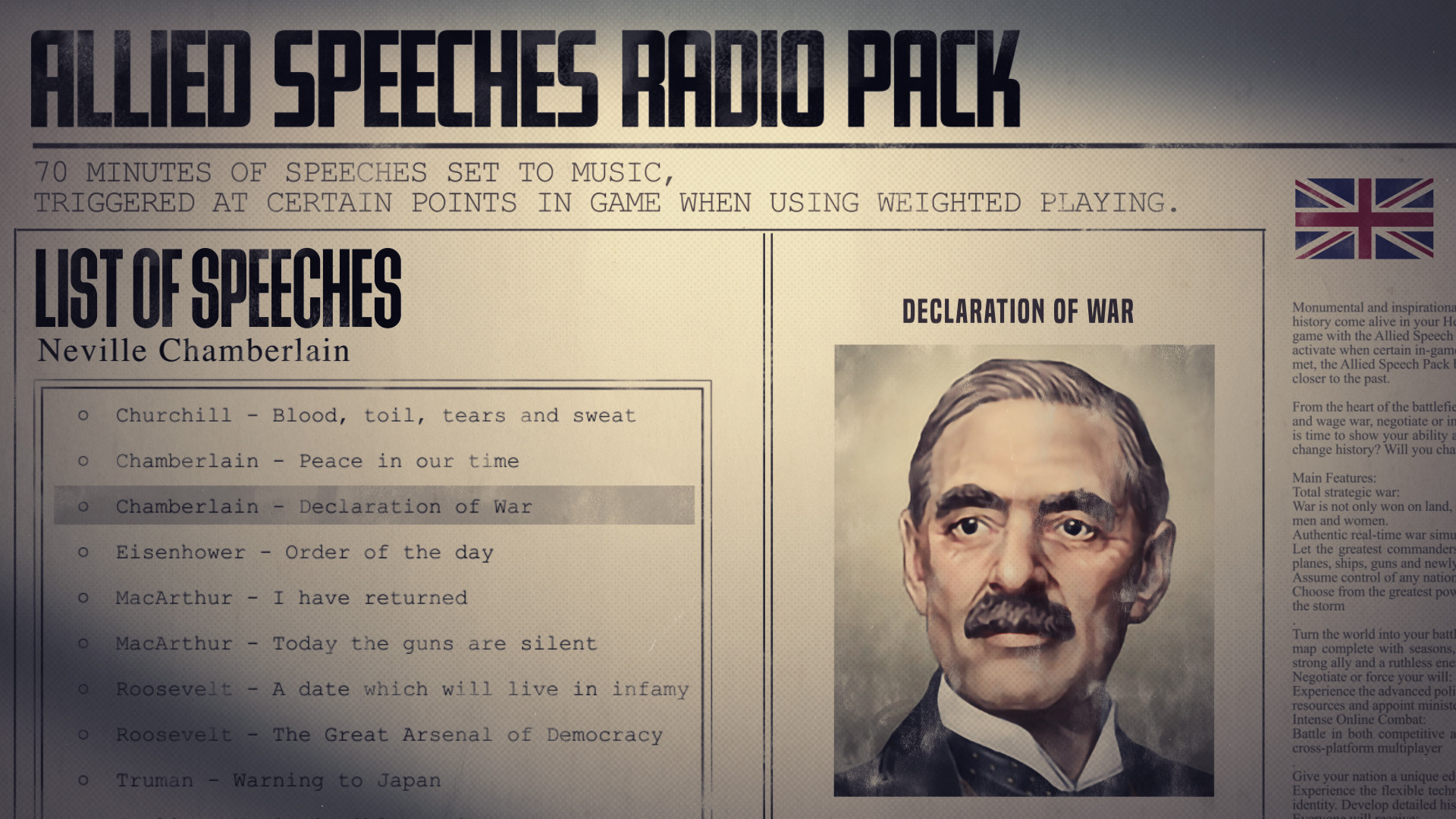 Music - Hearts of Iron IV: Allied Speeches Pack Featured Screenshot #1