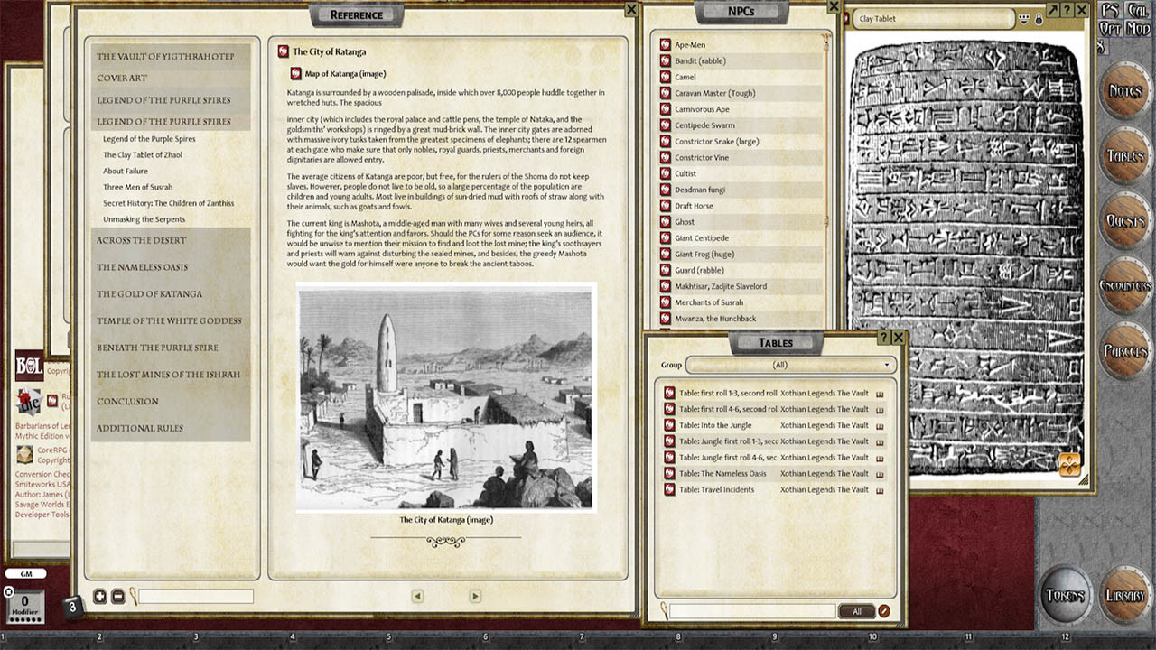 Fantasy Grounds - Xothian Legends: The Vault of Yigthrahotepのスクリーンショット 1