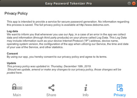 Screenshot z Easy Password Tokenizer Pro Screenshot z Easy Password Tokenizer Pro