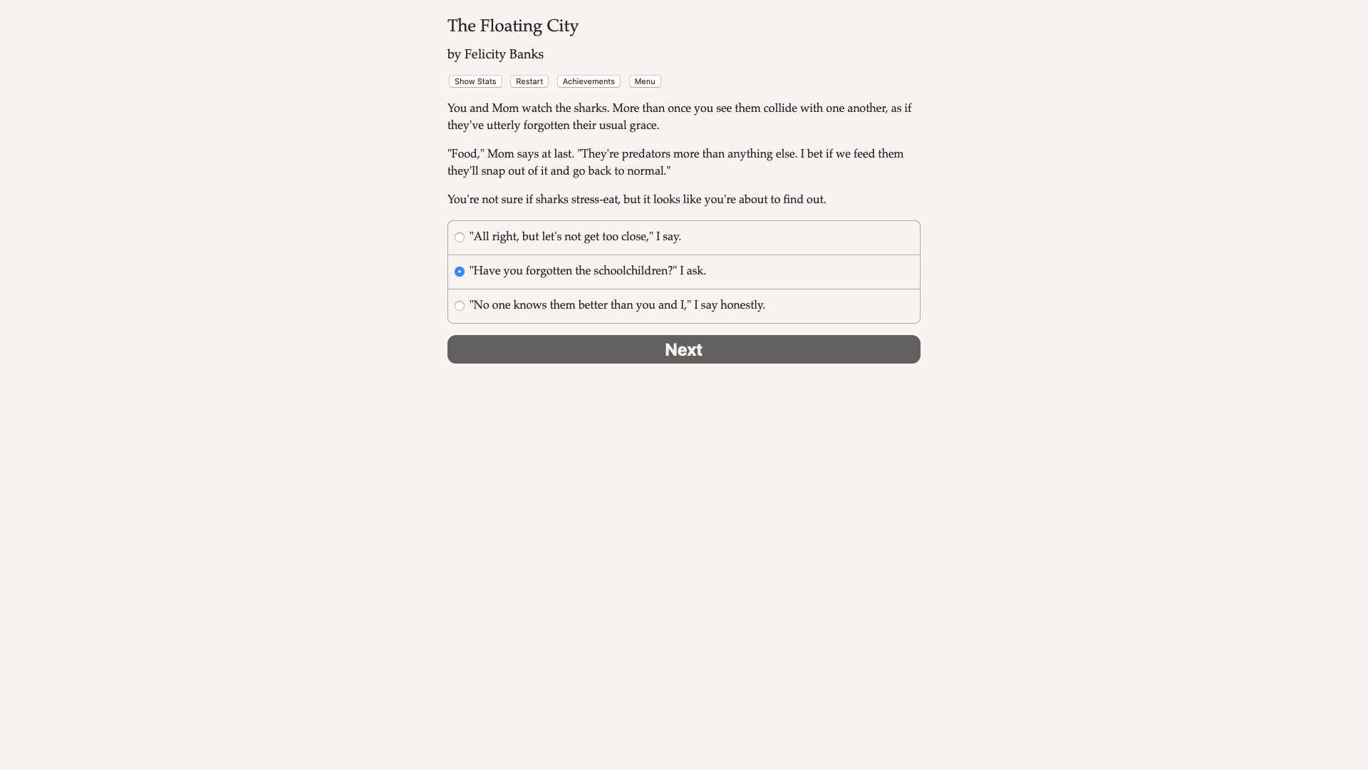 #2. The Floating City (Steam) 由: Hosted Games