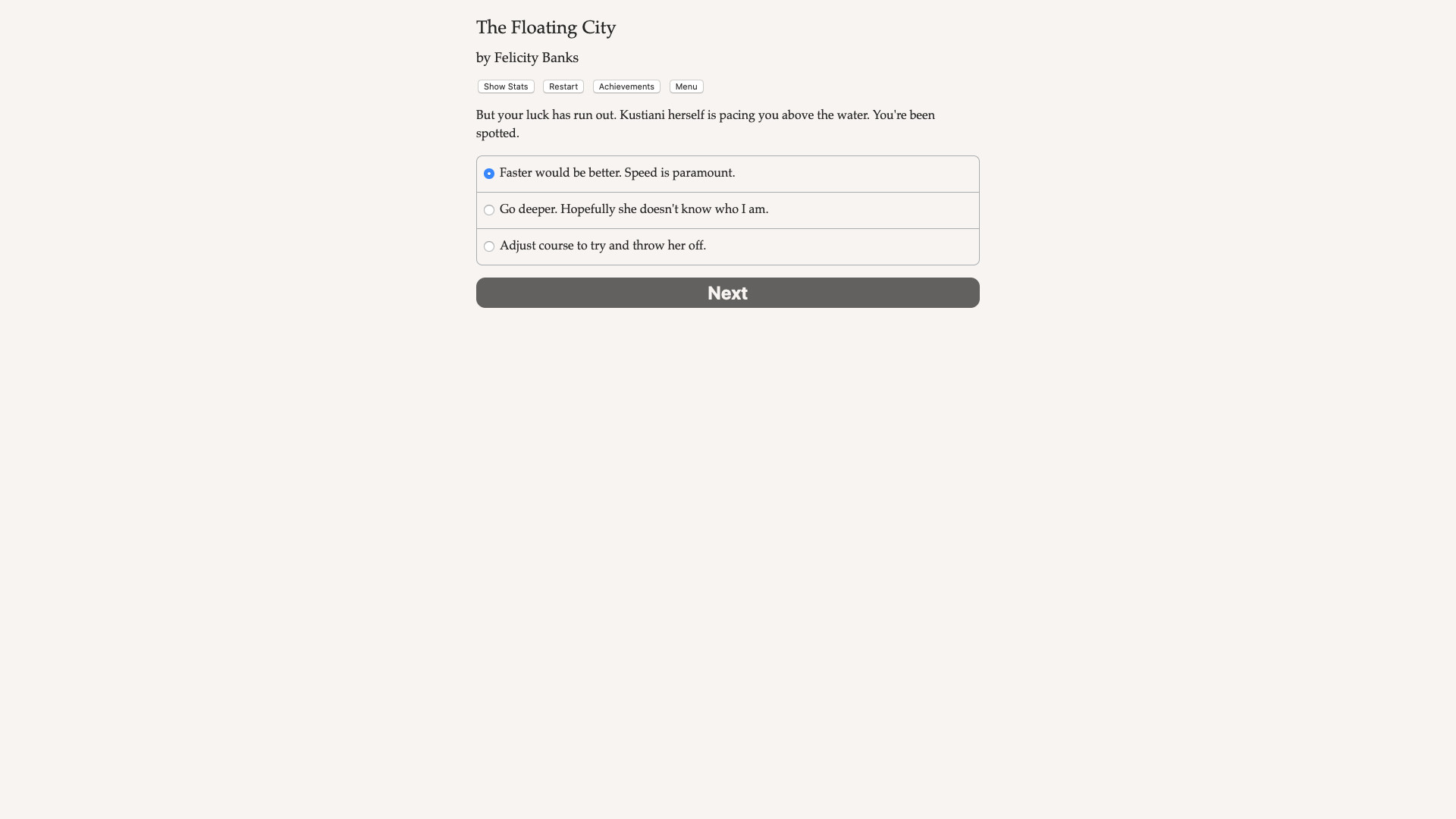 #3. The Floating City (Steam) 由: Hosted Games