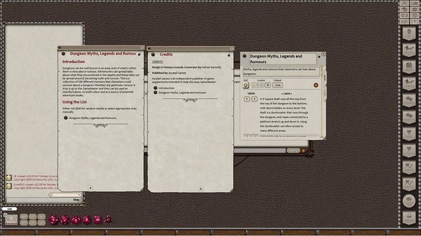 Fantasy Grounds - Rumours, Notes and Books Collection