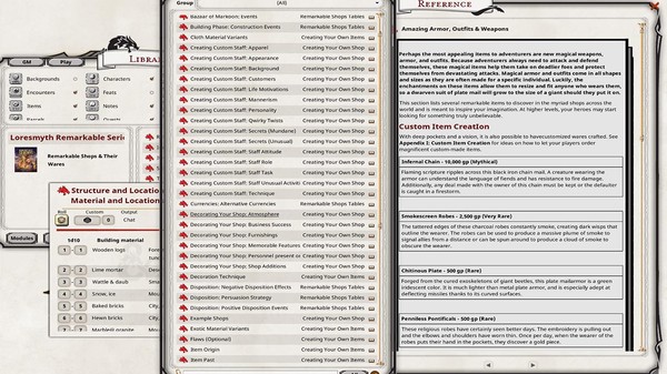 Fantasy Grounds - Remarkable Shops