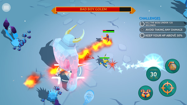 Screenshot of Space Pioneer gameplay showing in-action mechanics