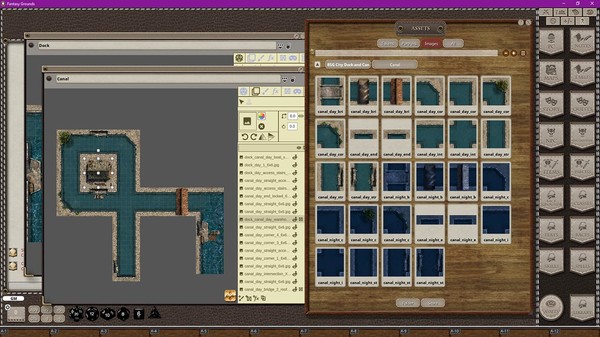 Fantasy Grounds - Black Scrolls Docks and Canals (Map Tile Pack)