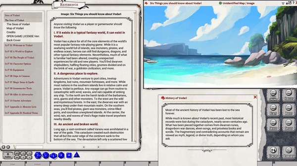 Screenshot z Fantasy Grounds - The Seas of Vodari