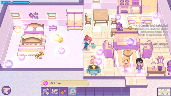 Screenshot of Cupid Island gameplay showing in-action mechanics