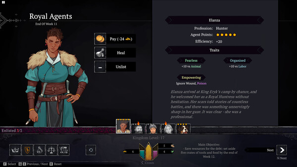 Screenshot z Yes, Your Grace: Snowfall