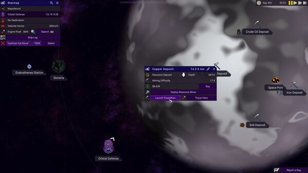 Screenshot z Stardeus