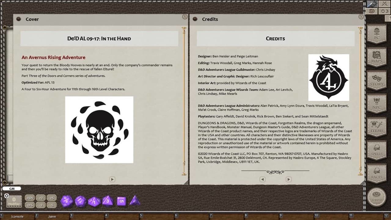 Fantasy Grounds - D&D Adventurers League 09-17 In the Hand Featured Screenshot #1