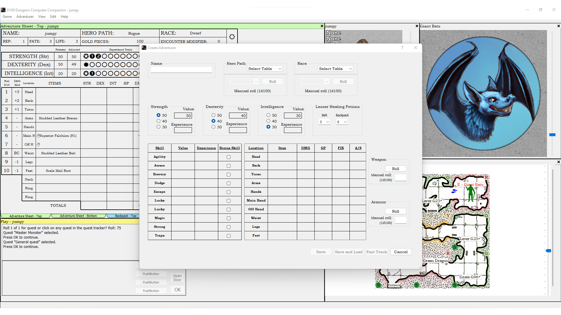 D100 Dungeon Computer Companion screenshot #1