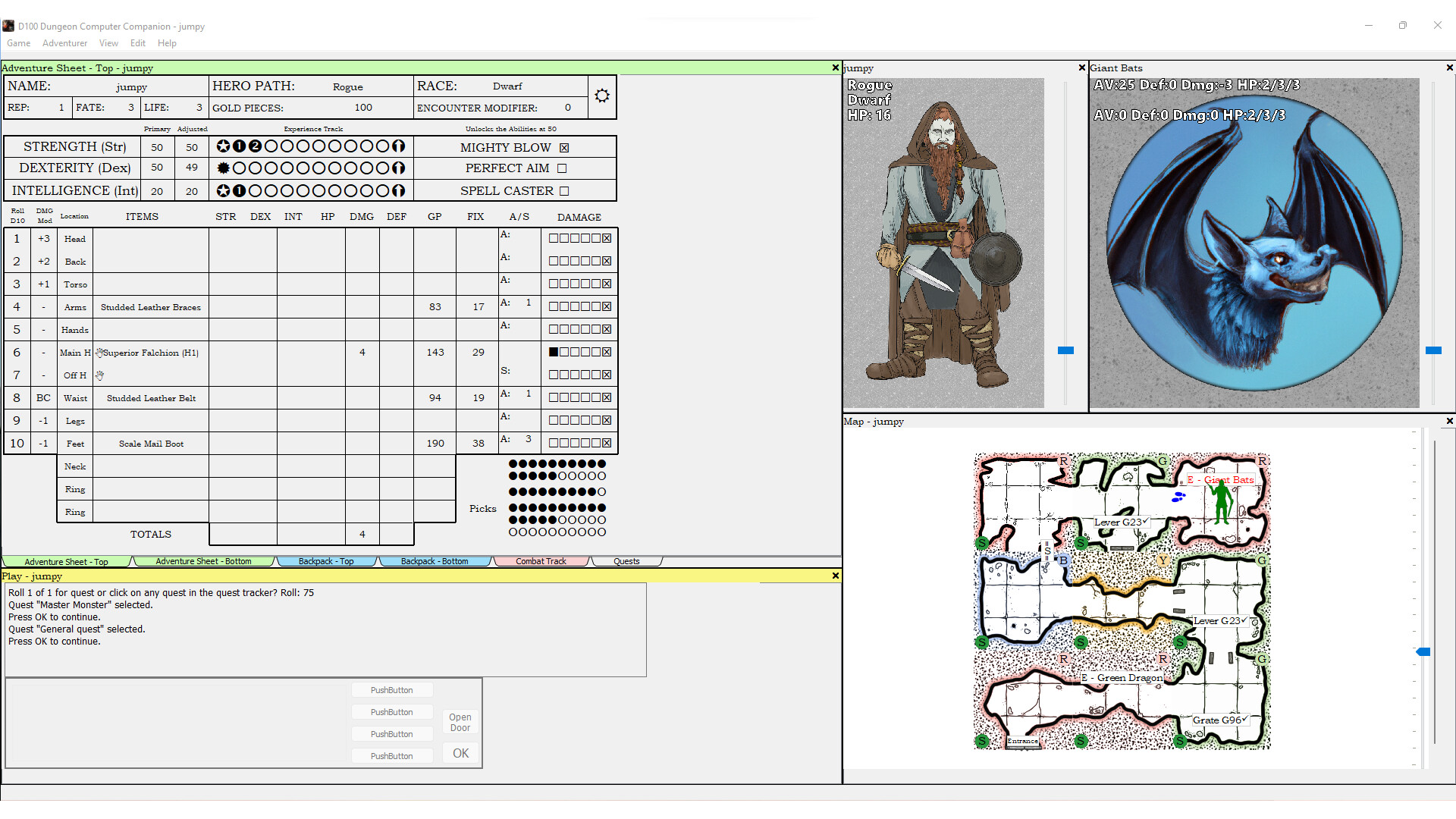 D100 Dungeon Computer Companion screenshot #2