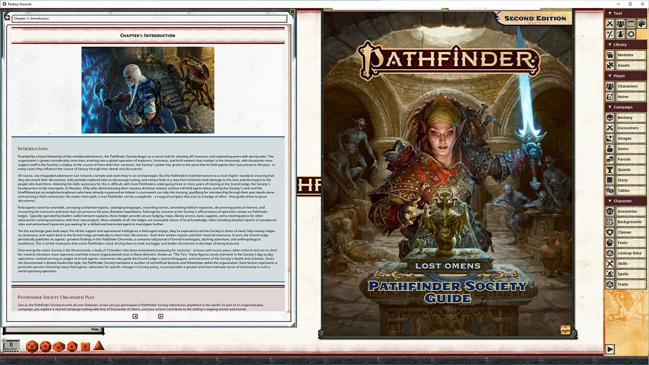 Fantasy Grounds - Pathfinder 2 RPG - Pathfinder Lost Omens: Pathfinder Society Guide Featured Screenshot #1