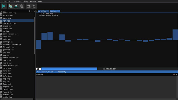 Screenshot z Bitty Engine Screenshot z Bitty Engine