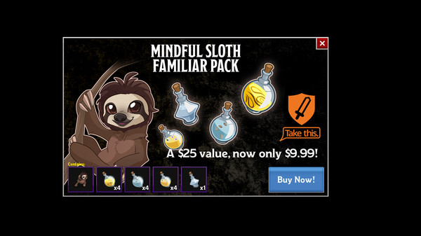 Idle Champions - Mindful Sloth Familiar Pack