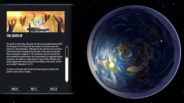 Screenshot z Flat Earth Simulator