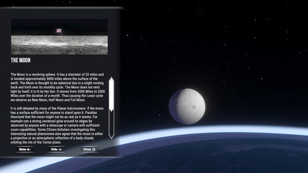 Screenshot z Flat Earth Simulator