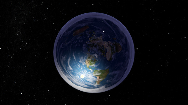 Screenshot z Flat Earth Simulator