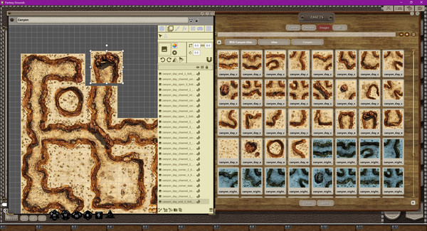 Fantasy Grounds - Black Scrolls Desert Canyons (Map Tile Pack)