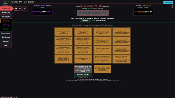Antimatter Dimensions screenshot