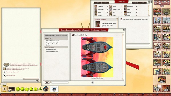 Fantasy Grounds - Flash Gordon Combat Map 1: Arboria + Fast Pursuit Rocket