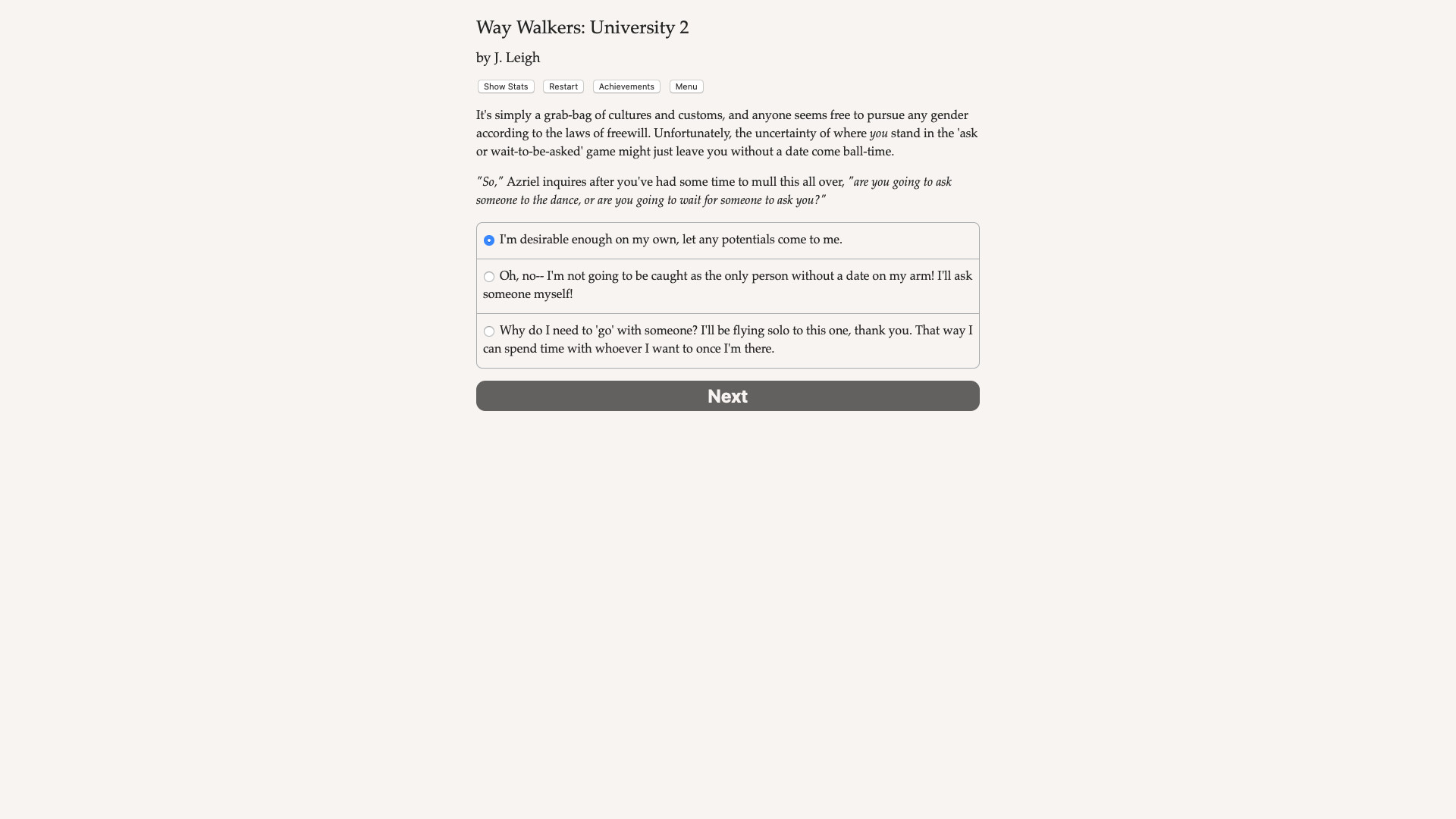 #3. Way Walkers: University 2 (Steam) 由: Hosted Games