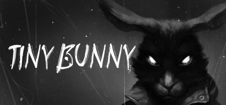 Обложка игры Tiny Bunny — мрачная зимняя лесная сцена, подчёркивающая атмосферу ужаса и одиночества