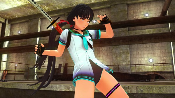 OneeChanbara ORIGIN - Exclusive Saki Costume: Saki's School Swimwear: MM Blue-Green