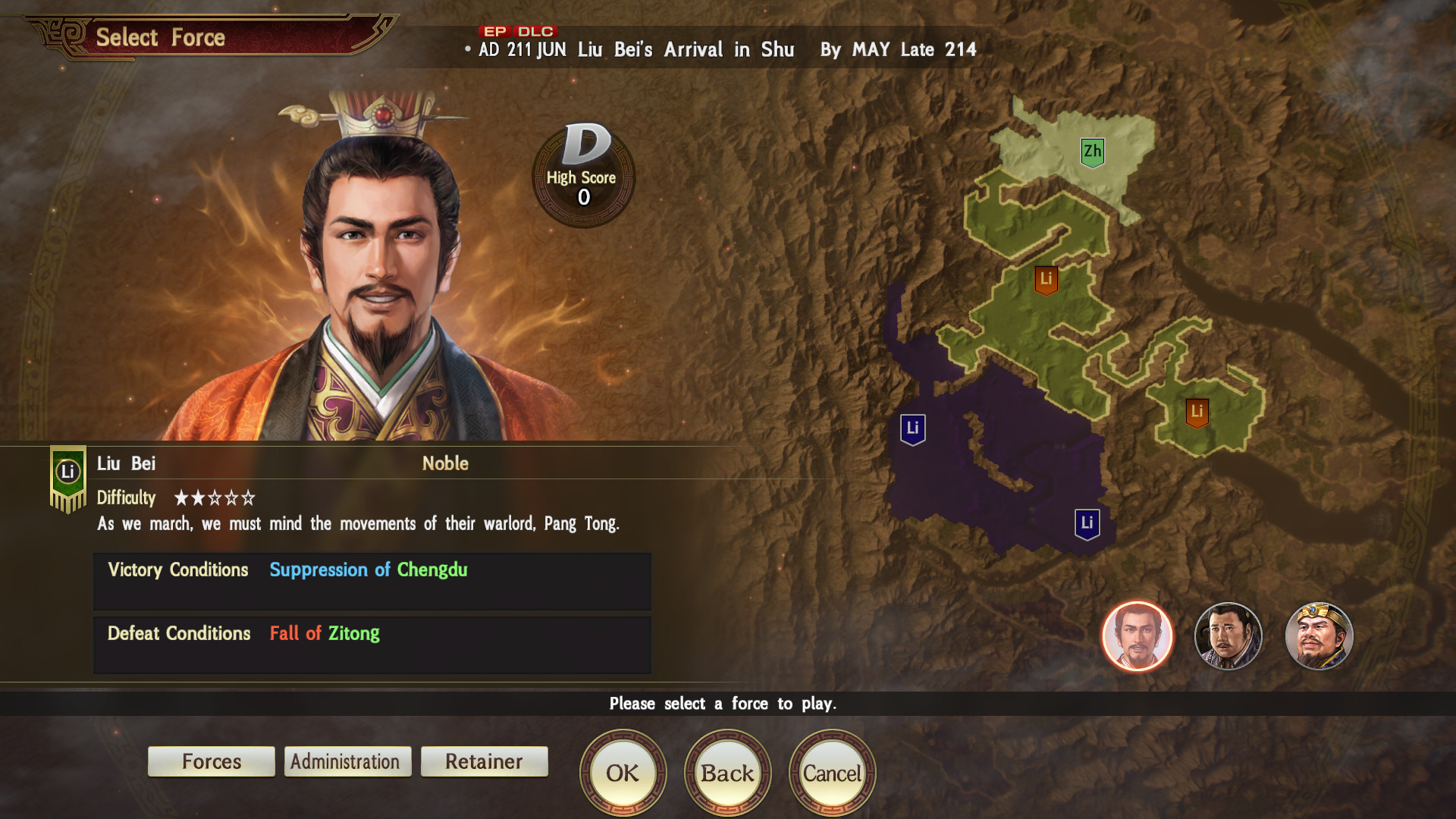 RTK14 EP: Scenario for War Chronicles Mode - 1st Wave: "Liu Bei Enters Shu" Featured Screenshot #1