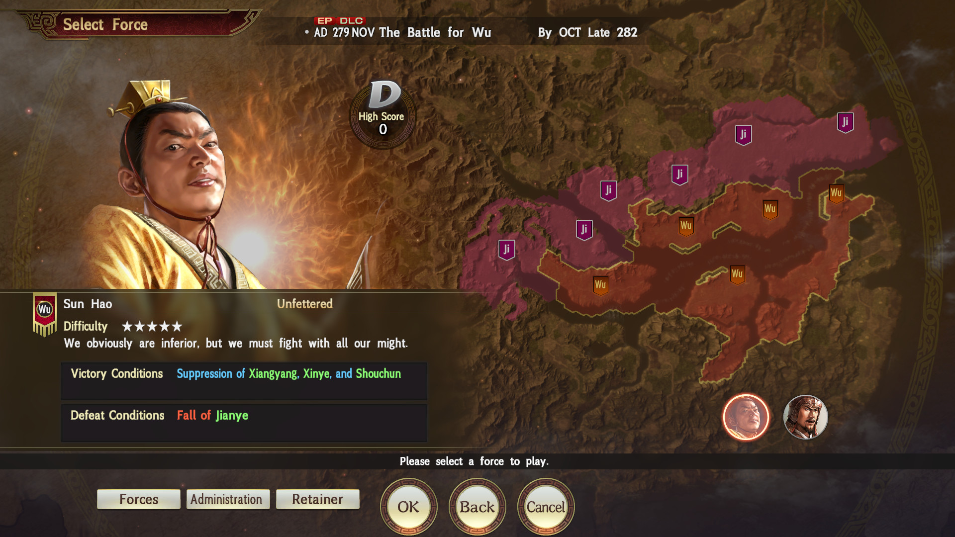 RTK14 EP: Scenario for War Chronicles Mode - 4th Wave: "The Battle for Wu" screenshot 1