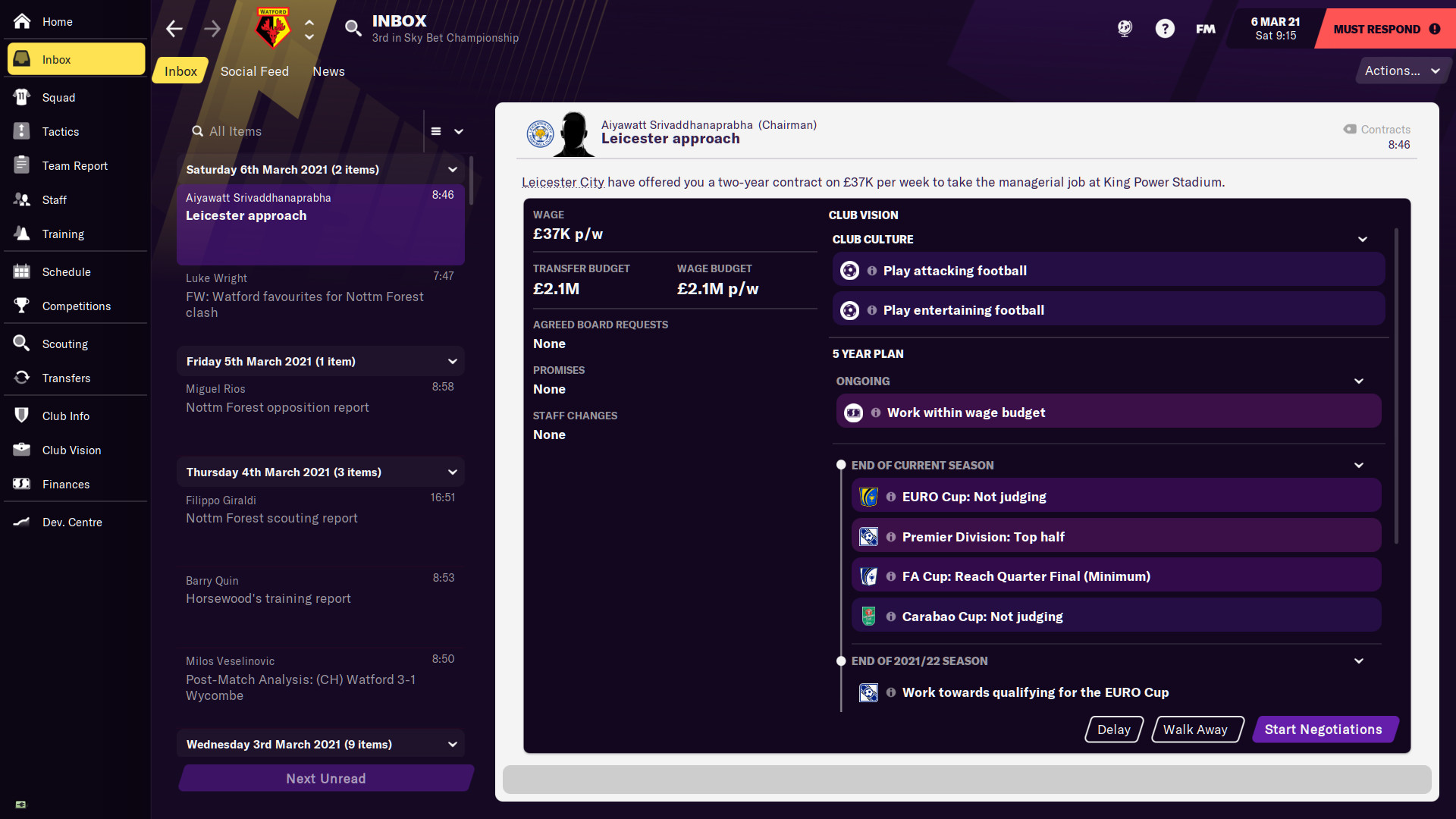 Football Manager 2021 Touch - All Job Applications