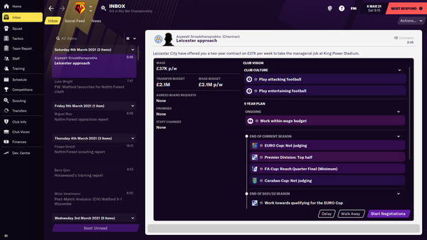 Football Manager 2021 Touch - All Job Applications