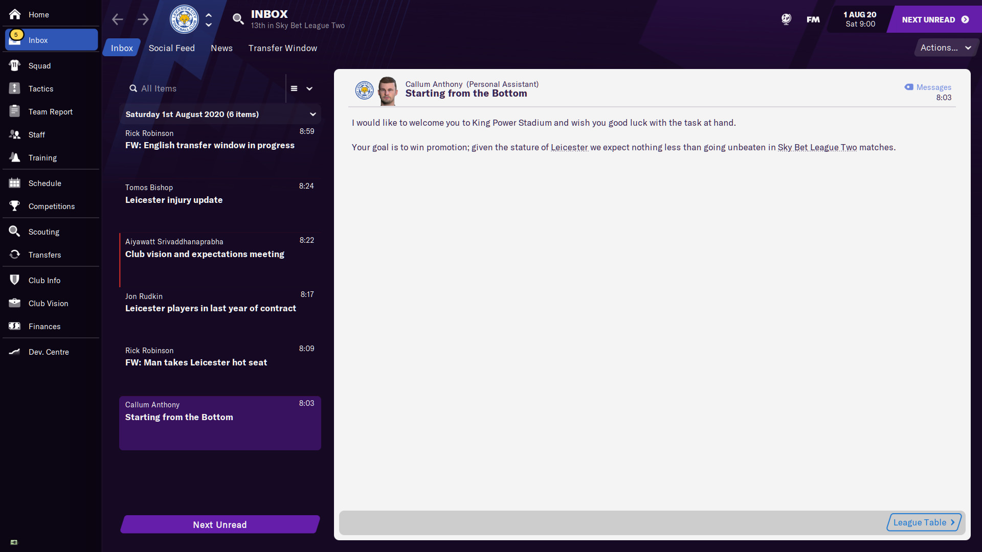 Football Manager 2021 Touch - Starting from the Bottom Featured Screenshot #1