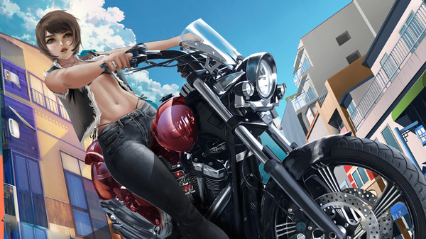 Screenshot of Bikes and Girls gameplay showing in-action mechanics